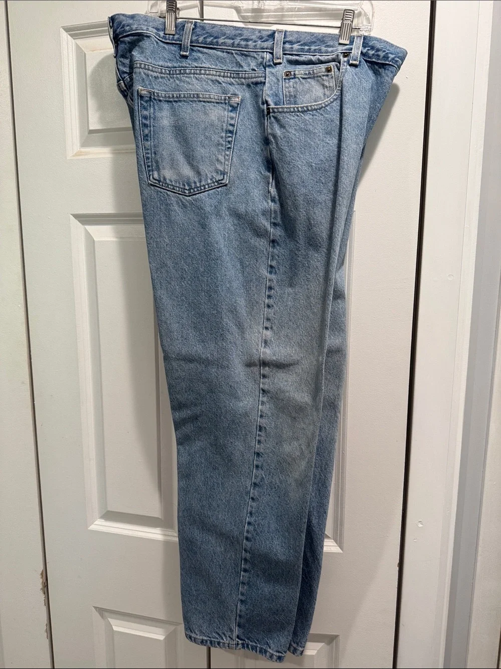 Casual Light Blue Straight Leg Jeans 42x32